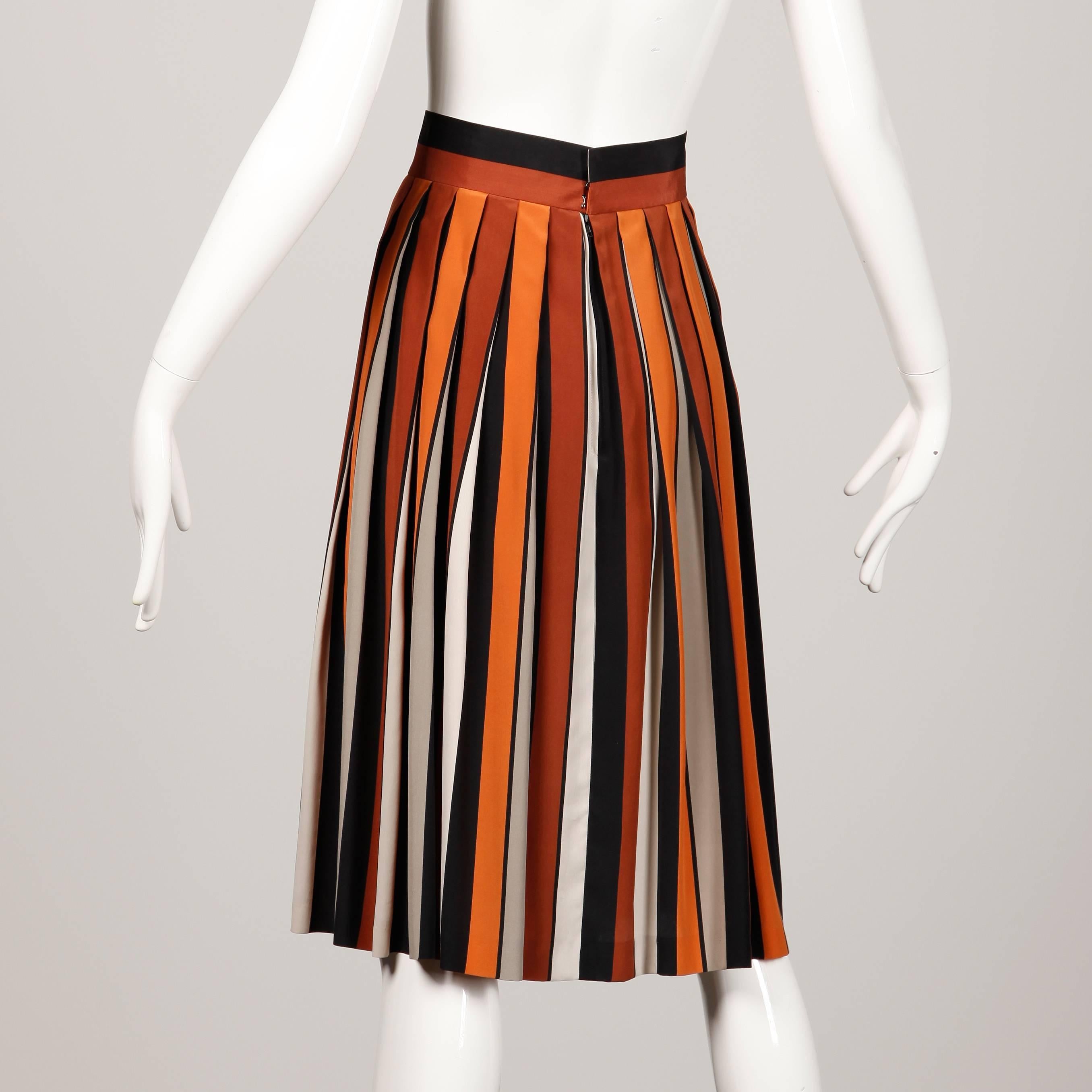 black and orange skirt