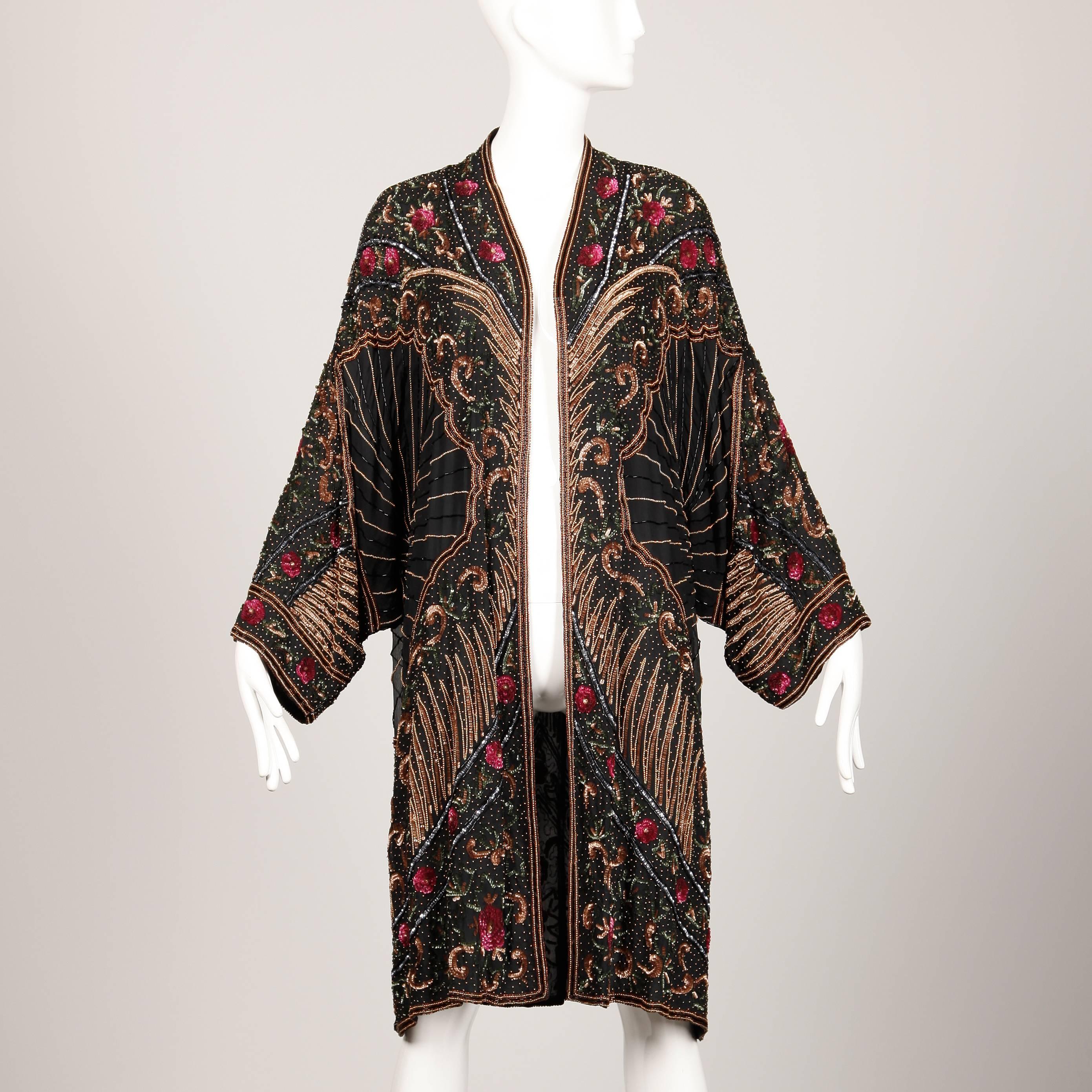 sequin duster kimono
