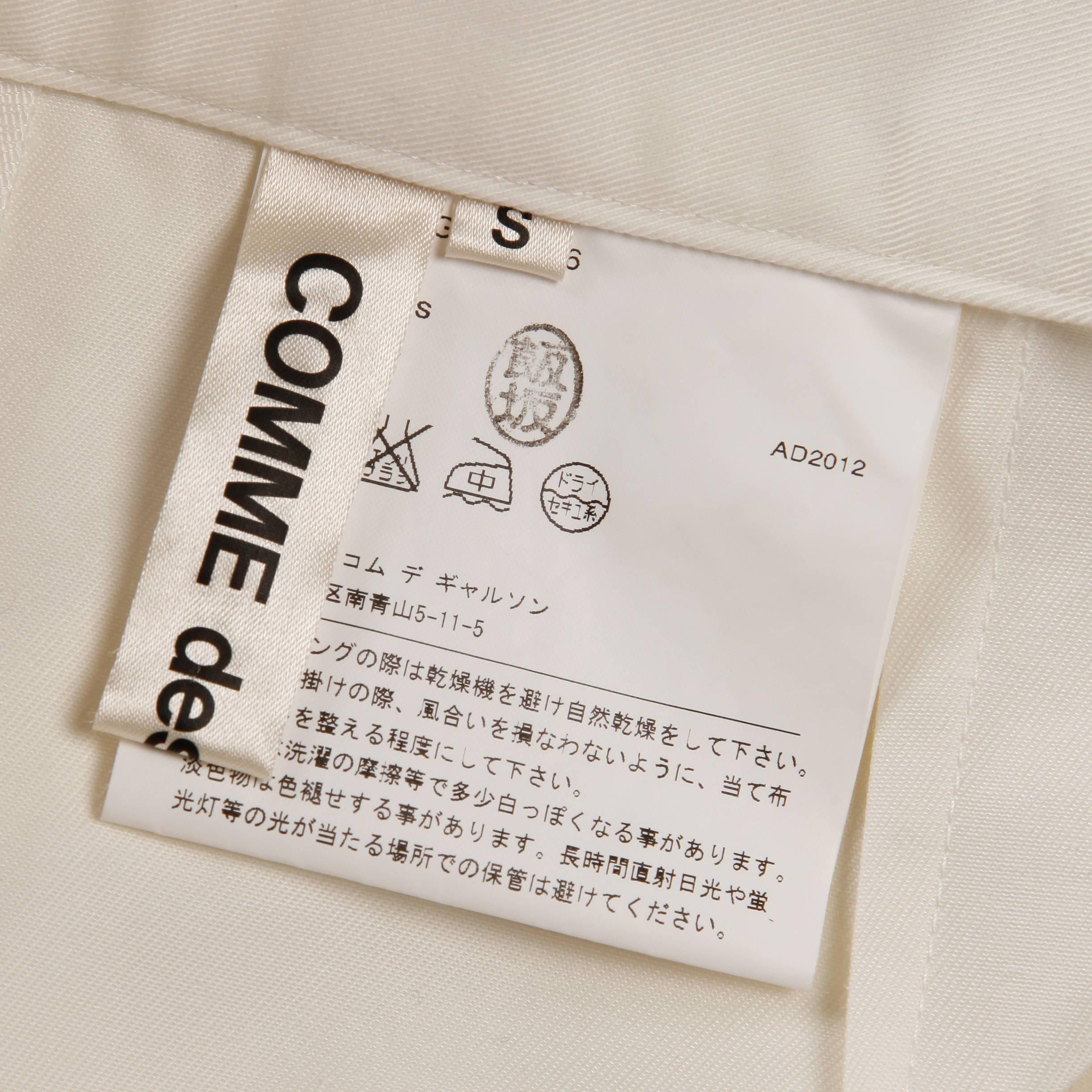 Gray Comme des Garcons 2012 Avant Garde White Skirt