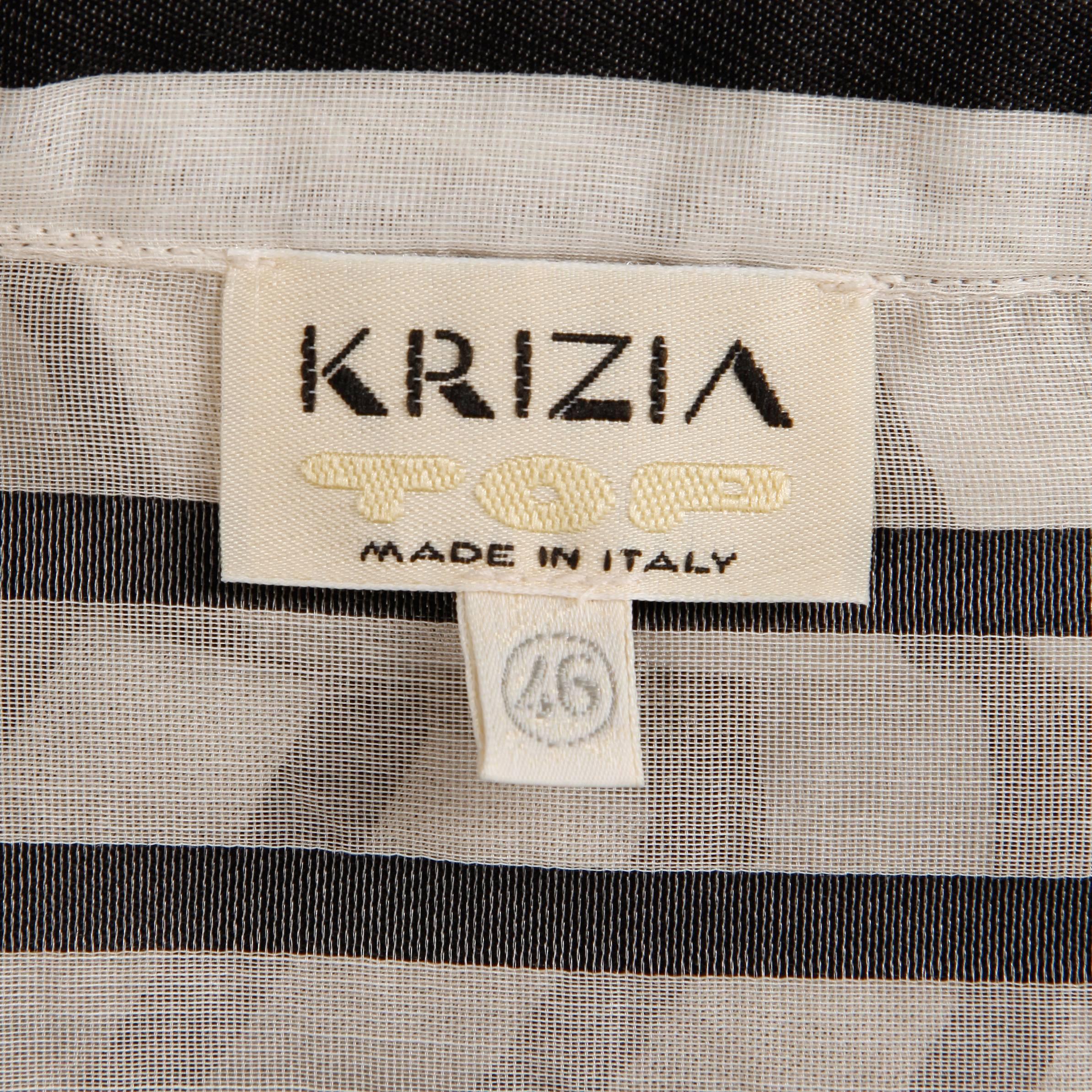 1980s Krizia Vintage Striped Avant Garde Blouse In Excellent Condition In Sparks, NV