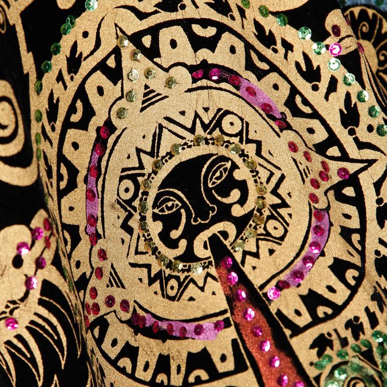 1950s Vintage HandPainted Mexican Skirt + Top Ensemble at 1stDibs