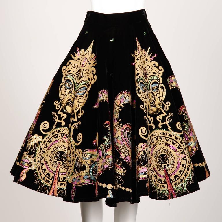 mexican sequin skirt velvet