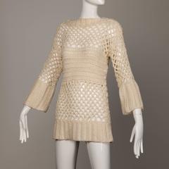 1970s Vintage Hand-Knit Wool Sweater Tunic