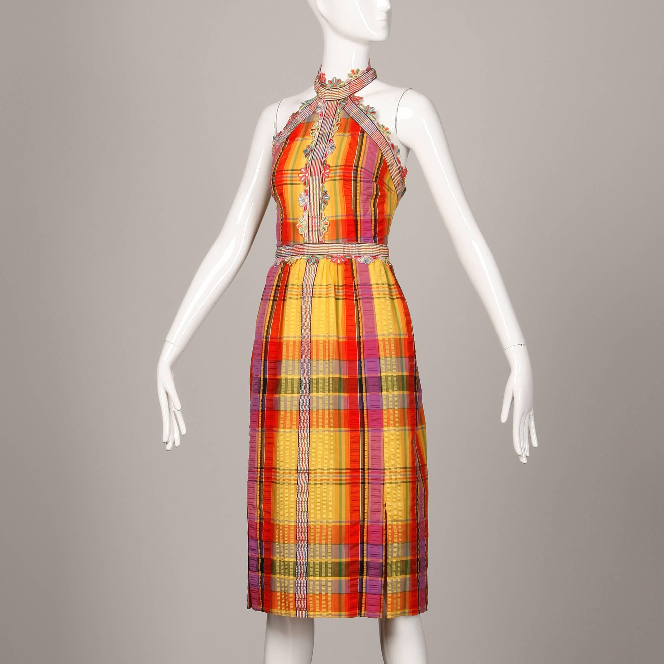 Women's 1970s Donald Brooks Vintage Halter Dress