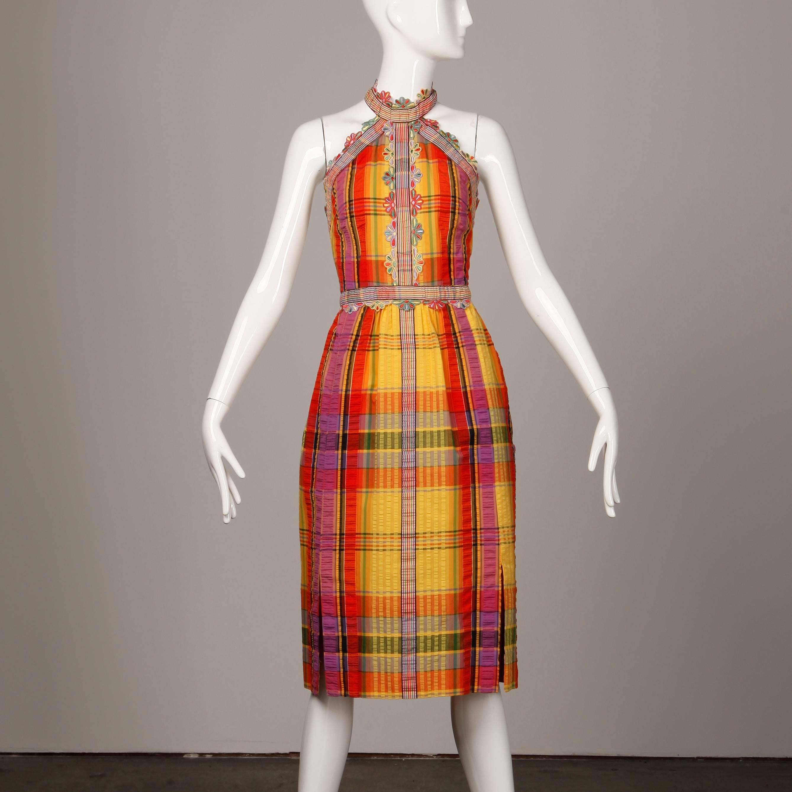 1970s Donald Brooks Vintage Halter Dress 2