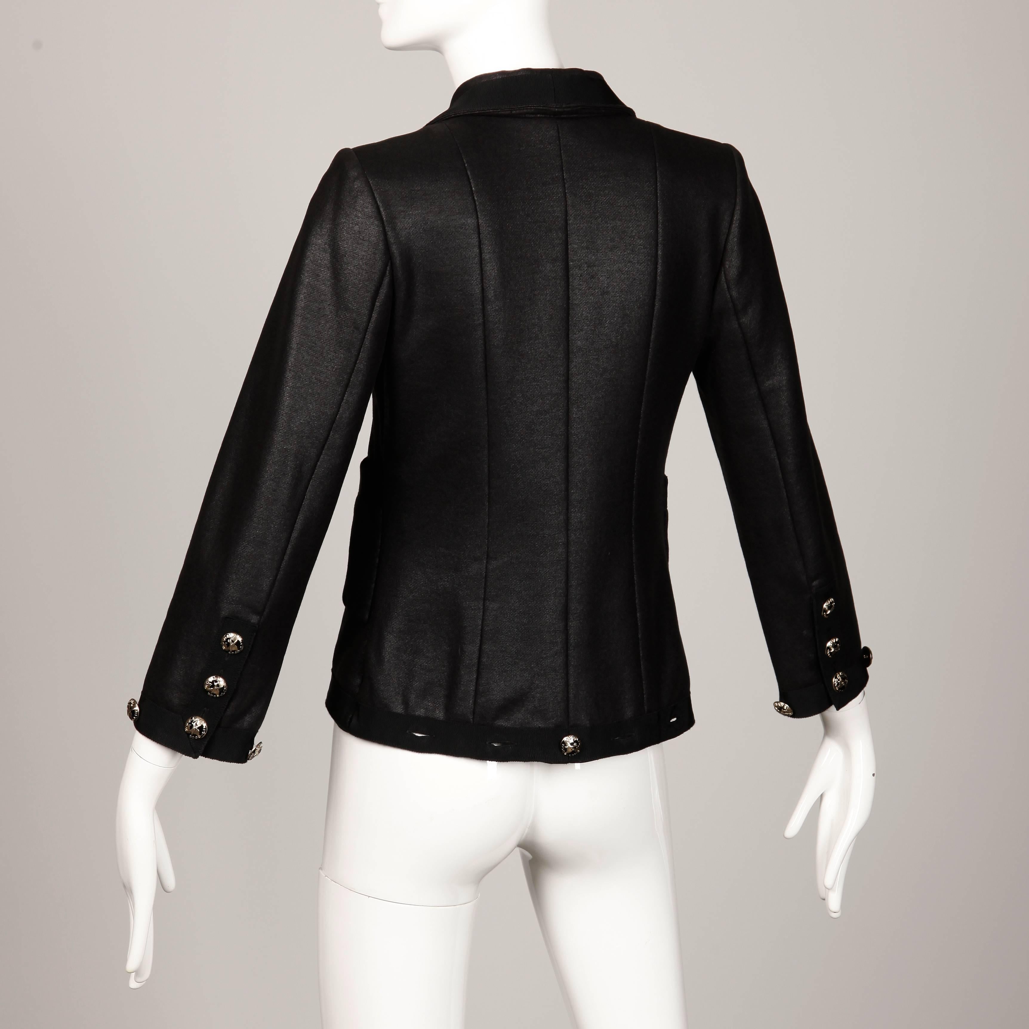 Black 2008 Chanel Convertible Jacket + Coat