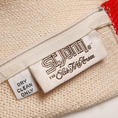 St. John Vintage Red + White Knit Color Block Dress