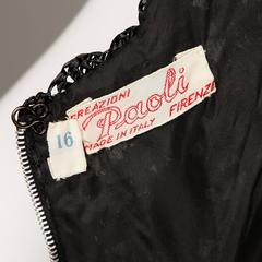 1960s Gino Paoli Vintage Black Raffia Lace Wiggle Dress