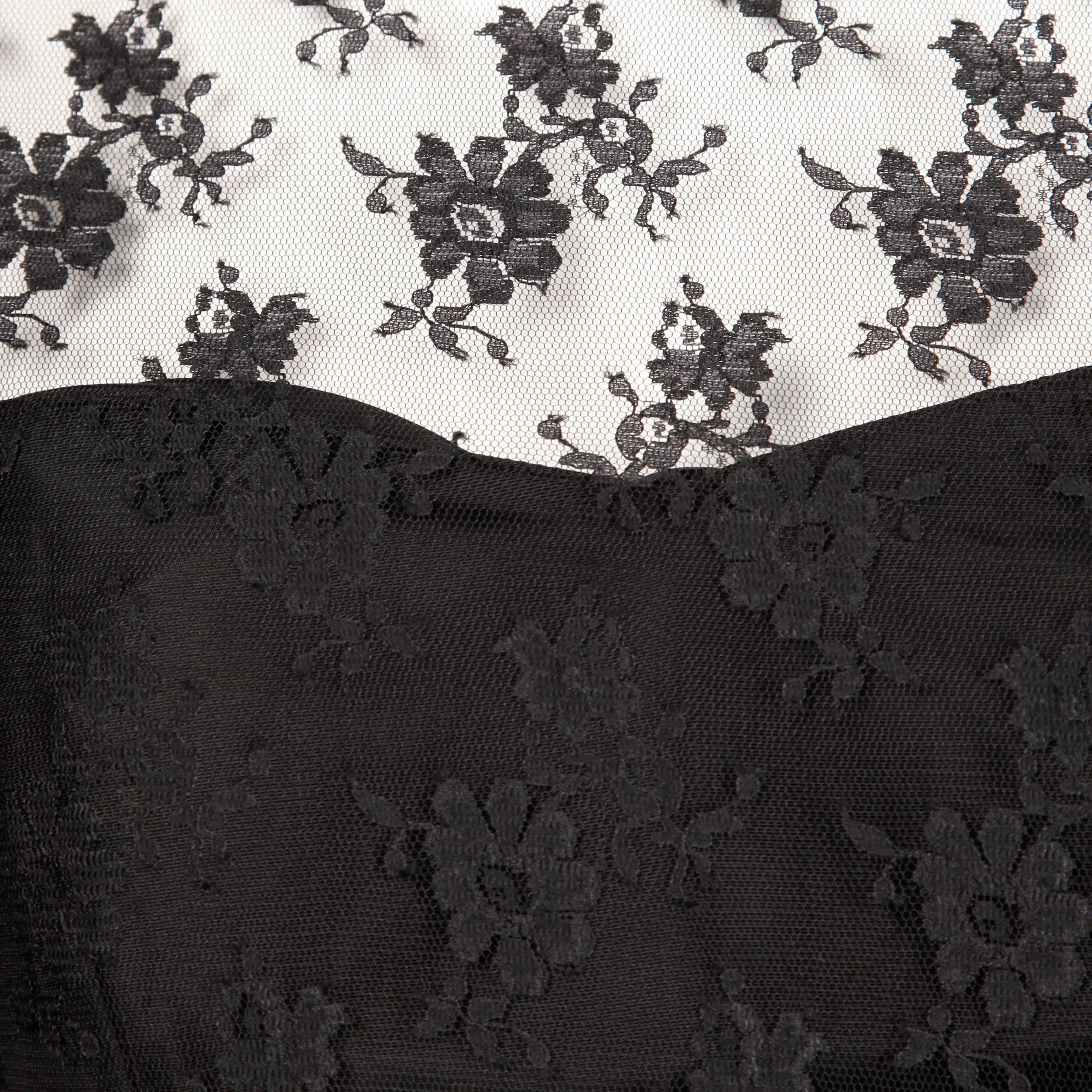 Bill Blass Vintage Sheer Black Lace Dress For Sale 1