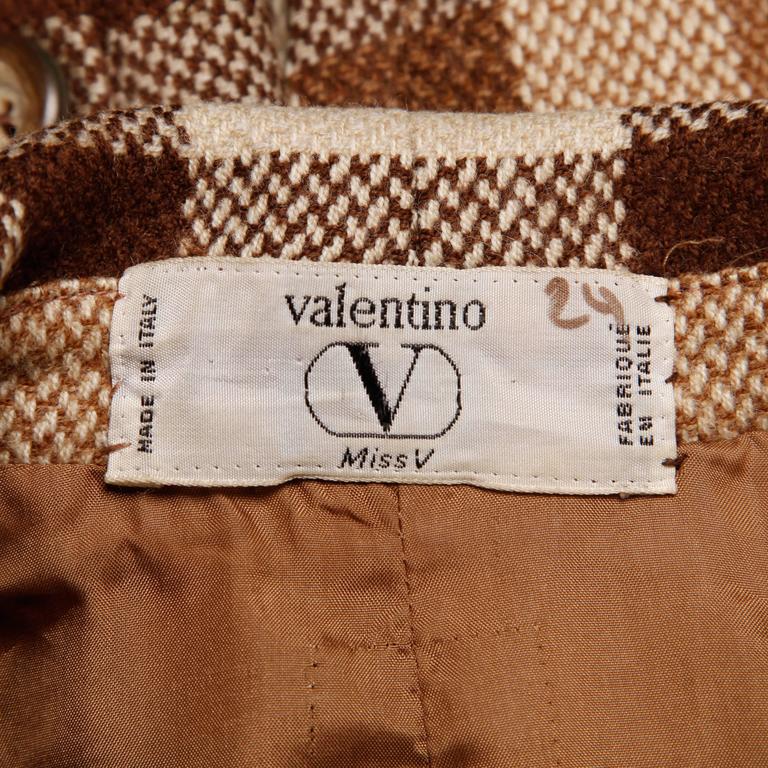 1970s Valentino Vintage Brown Wool Plaid Jacket For Sale at 1stDibs ...