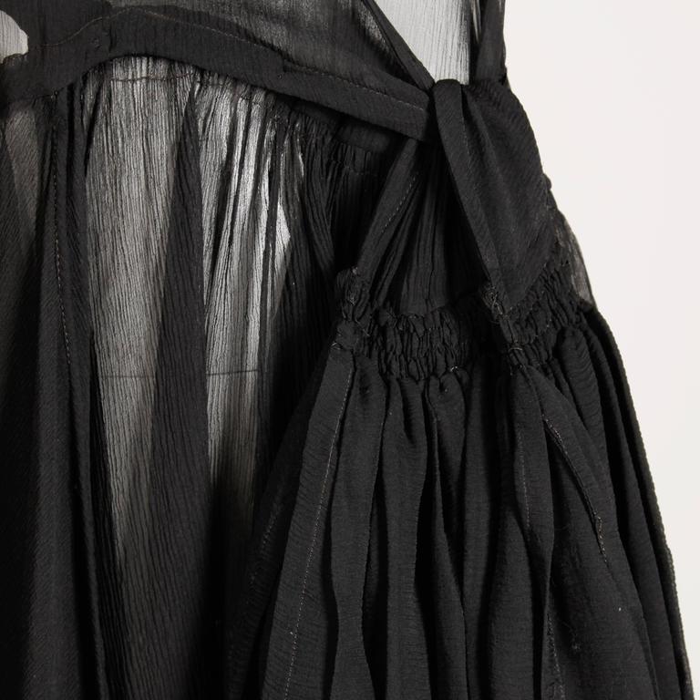 1930s Vintage Black Sheer Silk Asymmetric Flapper Dress at 1stDibs ...