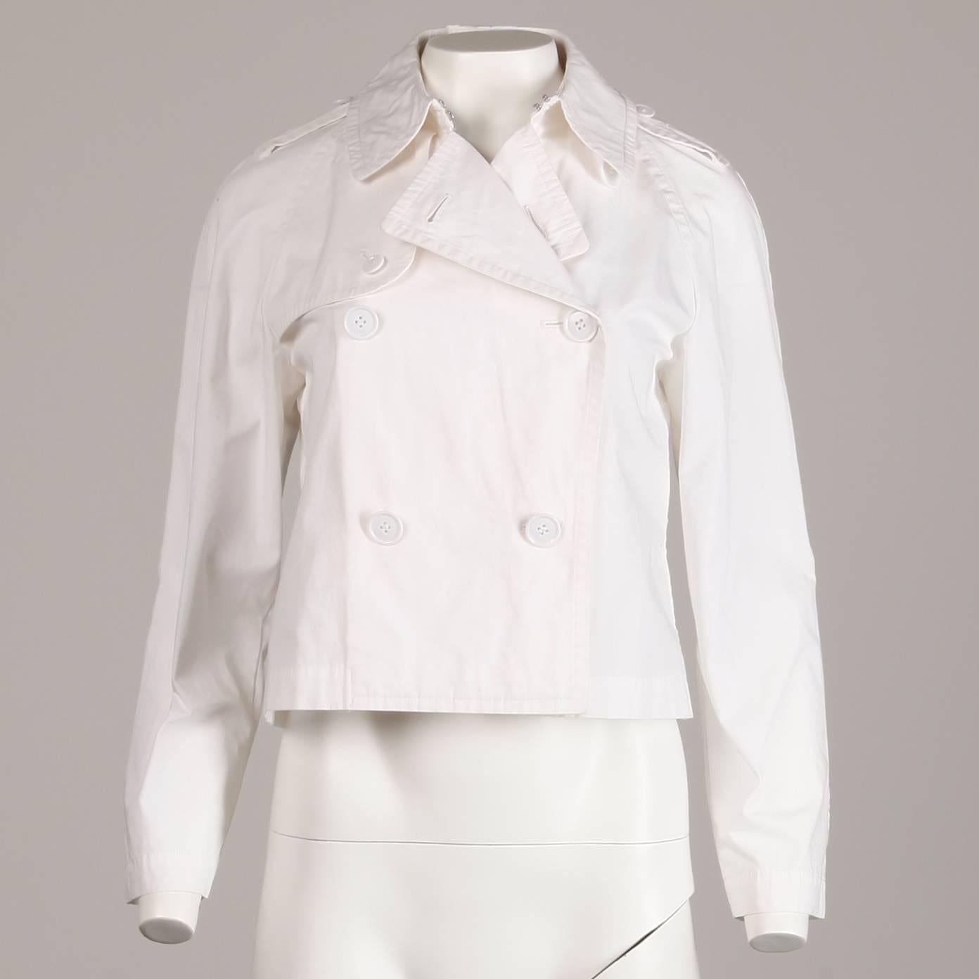 Gray Comme des Garcons Vintage White Cotton Jacket, 1998  For Sale