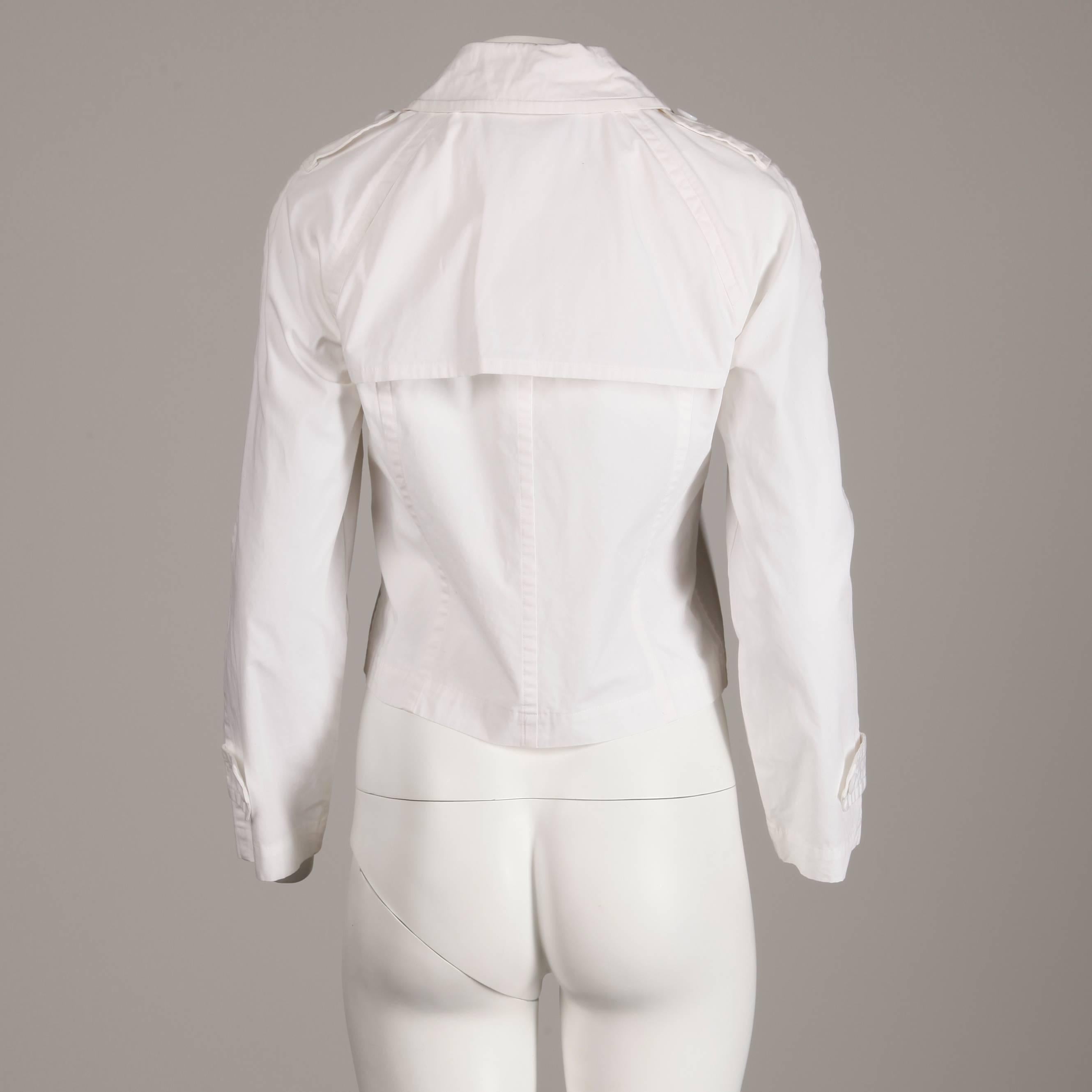 Women's Comme des Garcons Vintage White Cotton Jacket, 1998  For Sale