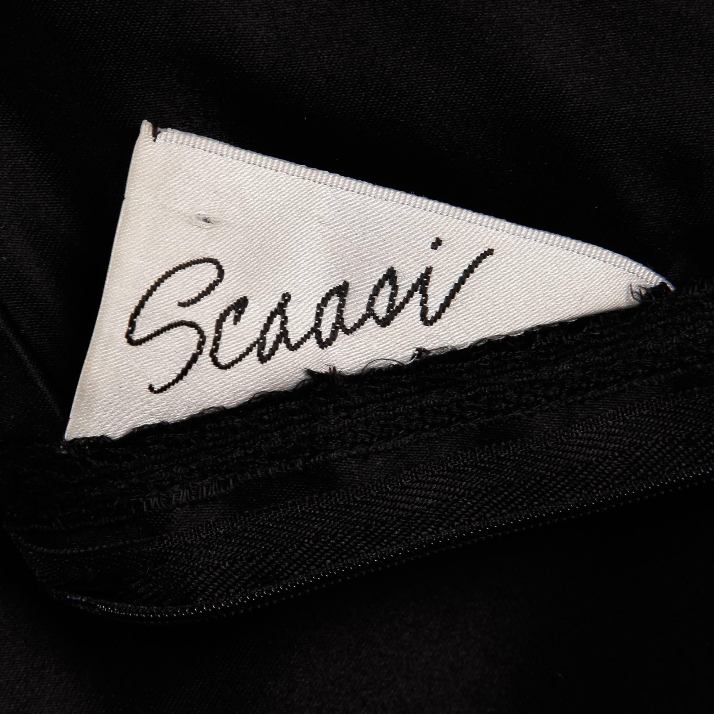 Arnold Scaasi Vintage Black Silk Satin Dress In Excellent Condition In Sparks, NV