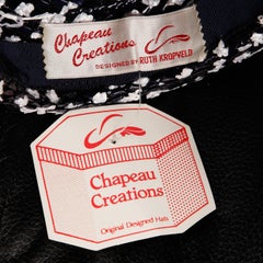 Unworn with Tags Vintage Ruth Kropveld for Chapeau Creations Navy + White Hat