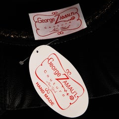 Unworn with Tags Vintage George Zamau'l Black Fox Fur + Rhinestone Hat