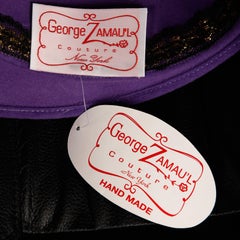 George Zamau'l Vintage Avant Garde Purple Rhinestone Wool Hat Unworn with Tags