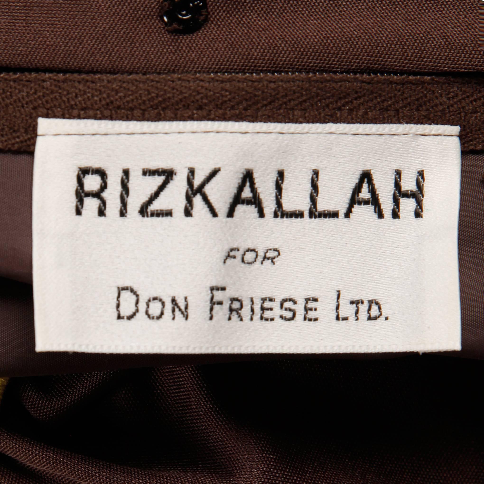 1970s Rizkallah for Don Friese Ltd. Brown Grecian Jersey Knit Maxi Dress or Gown In Excellent Condition For Sale In Sparks, NV