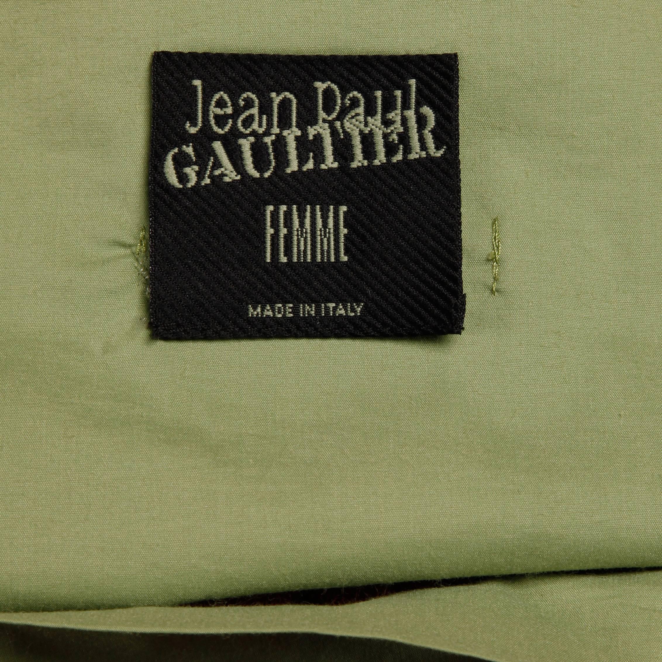1990s Jean Paul Gaultier Femme Vintage Color Block Strapless Dress with Silk Tie 1