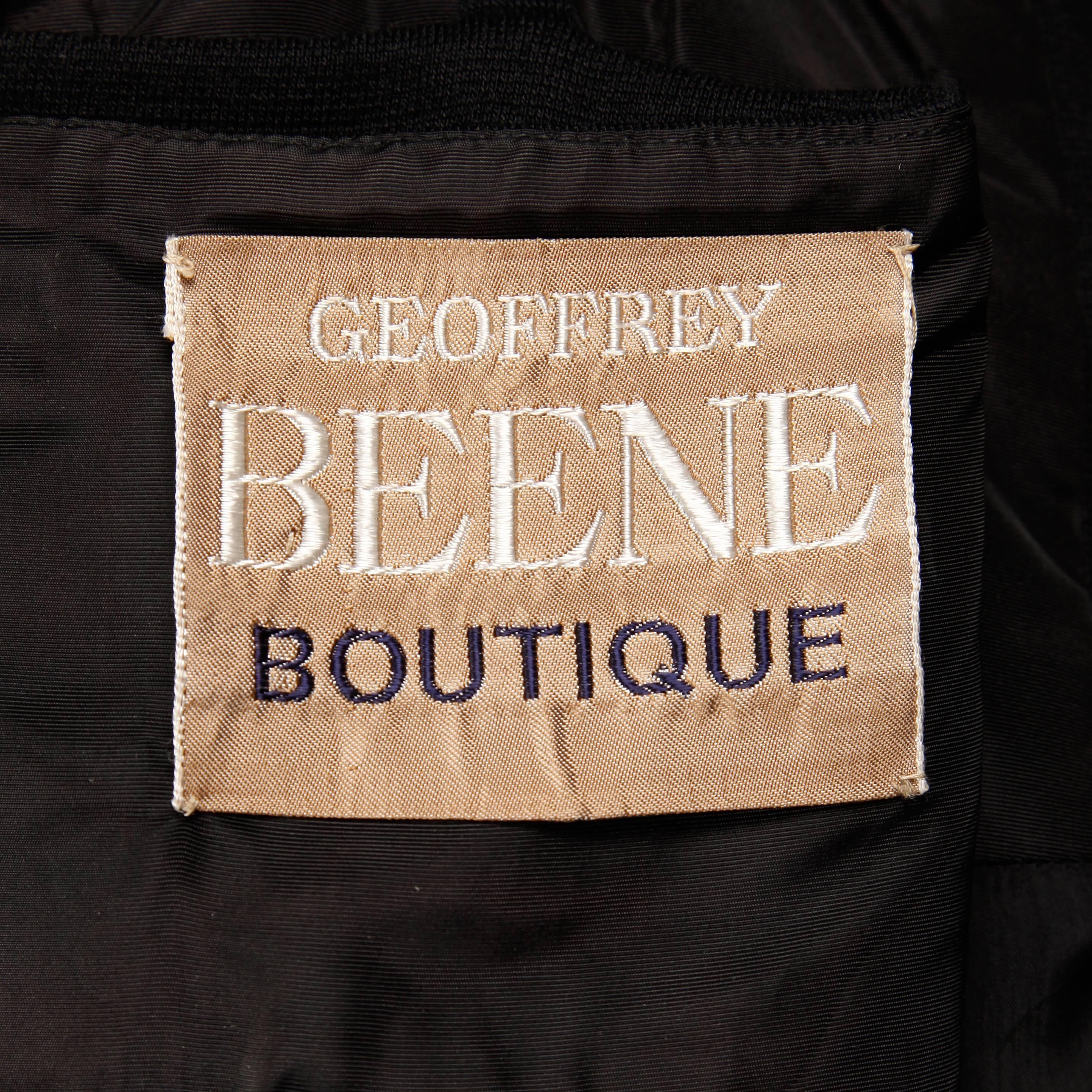 1970s Geoffrey Beene Vintage Black Wool Button Up Maxi Dress 3