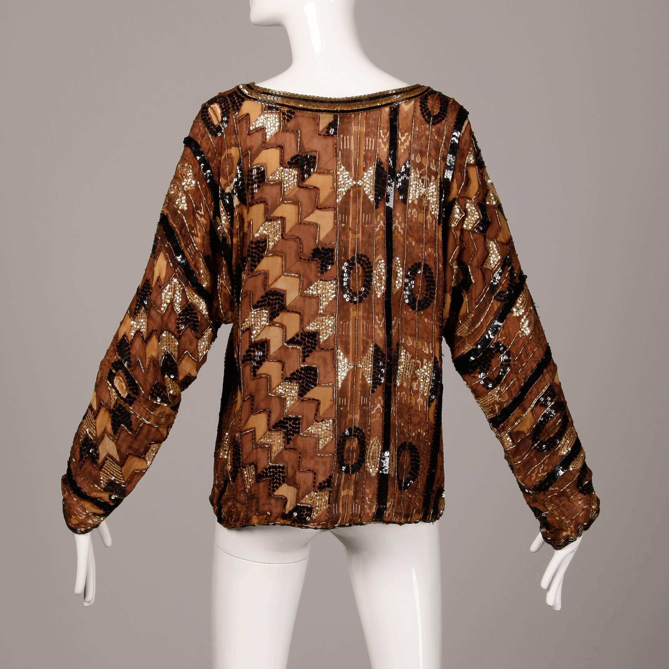 brown sequin top