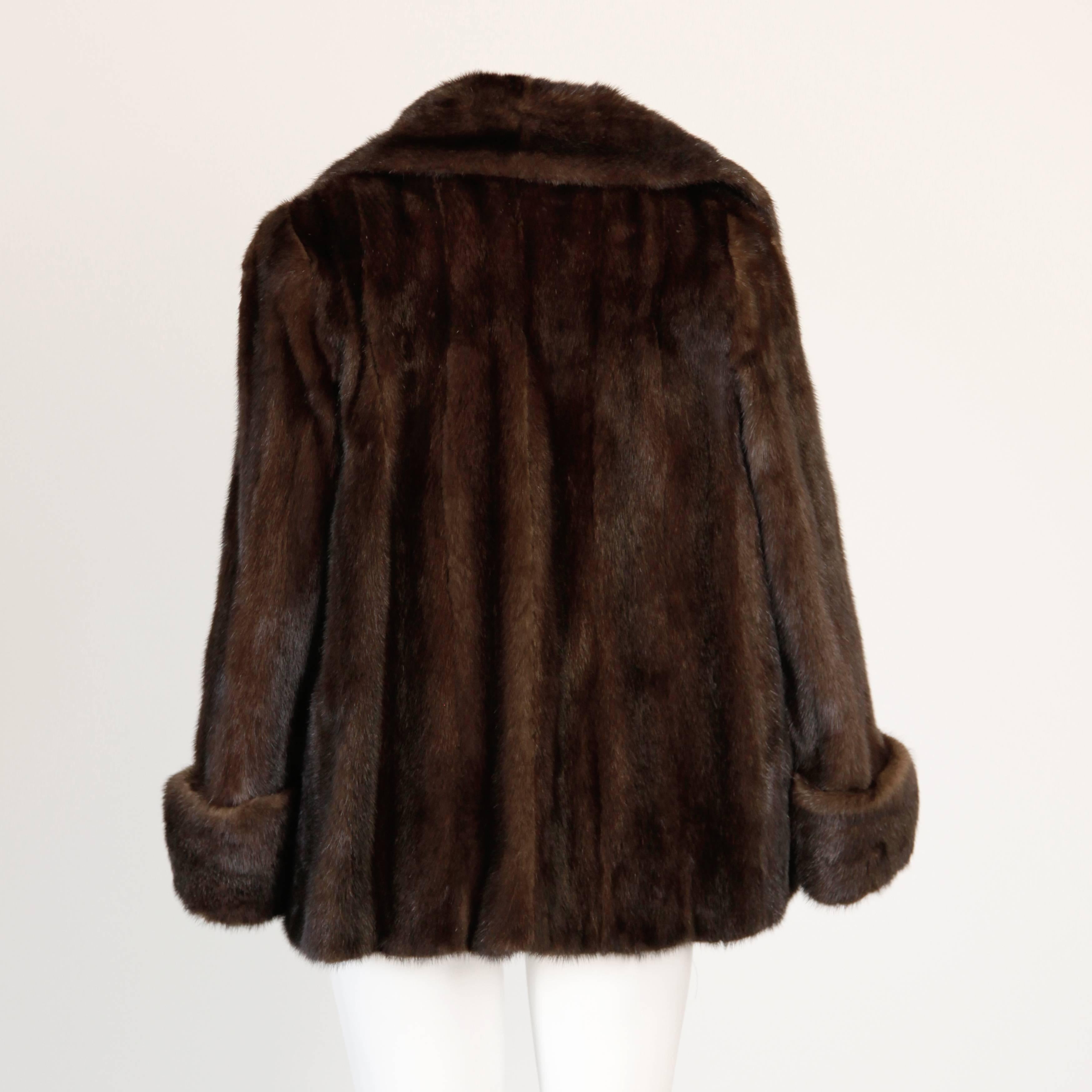 Stunning 1970s Bill Blass Brown Mink Fur Jacket or Coat In Excellent Condition In Sparks, NV