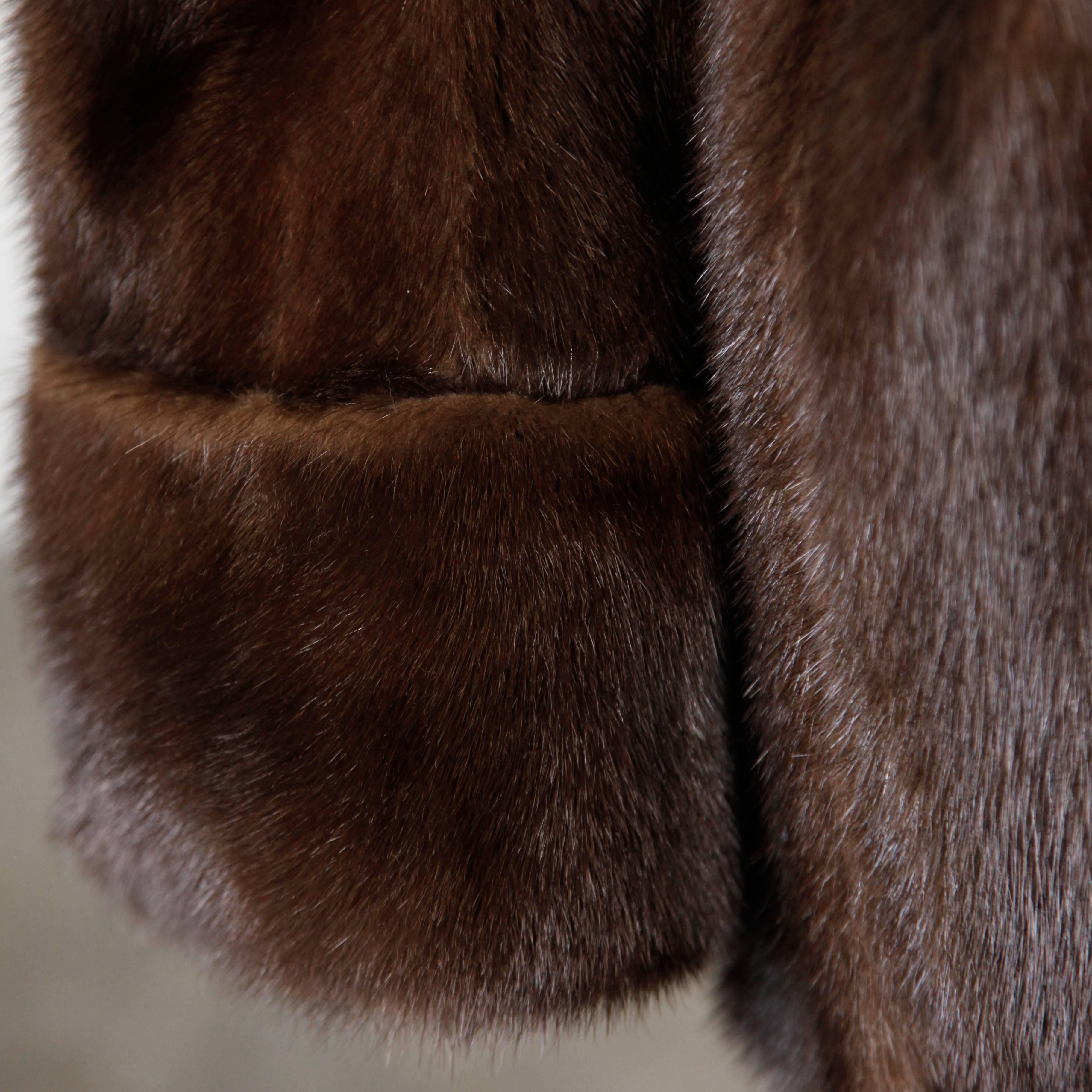 Stunning 1970s Bill Blass Brown Mink Fur Jacket or Coat 2