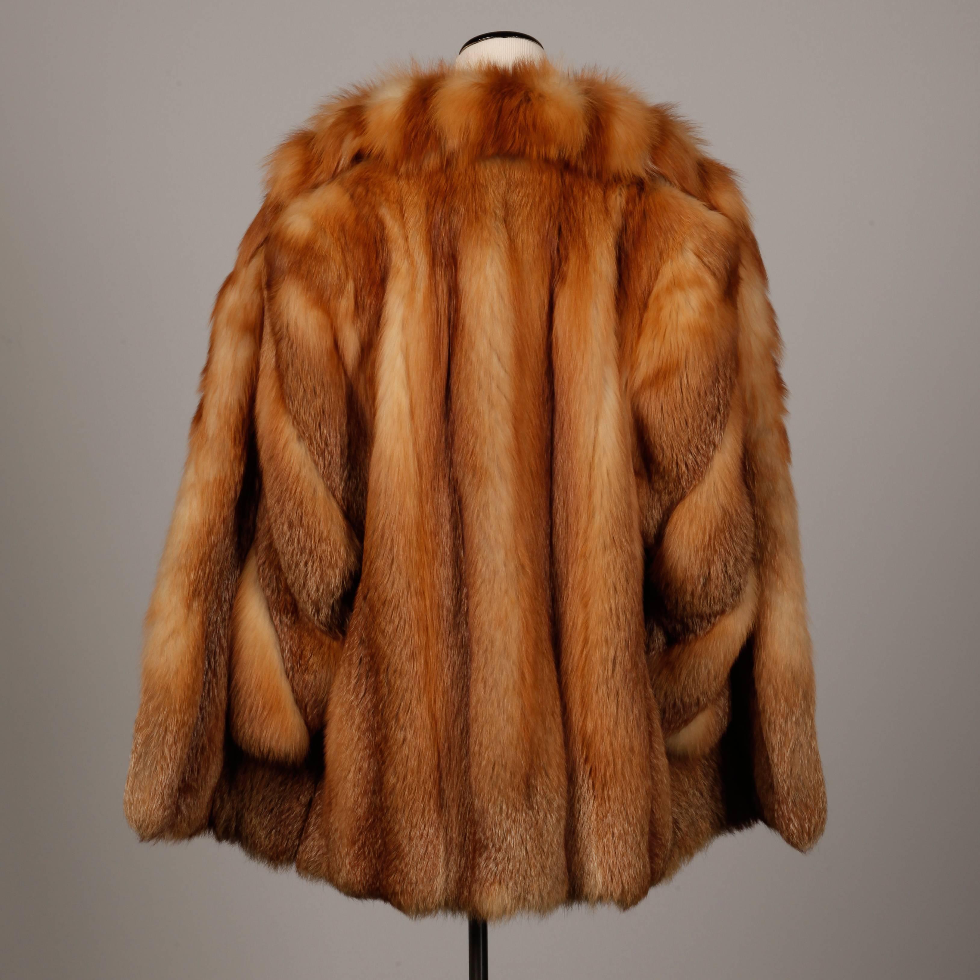 Exceptional Adolfo Vintage Chubby Red Fox Fur Coat or Jacket In Excellent Condition In Sparks, NV