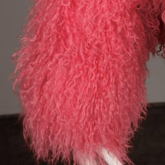 Vintage Bubblegum Pink Genuine Tibetan or Mongolian Lamb Dyed Fur Jacket or Coat