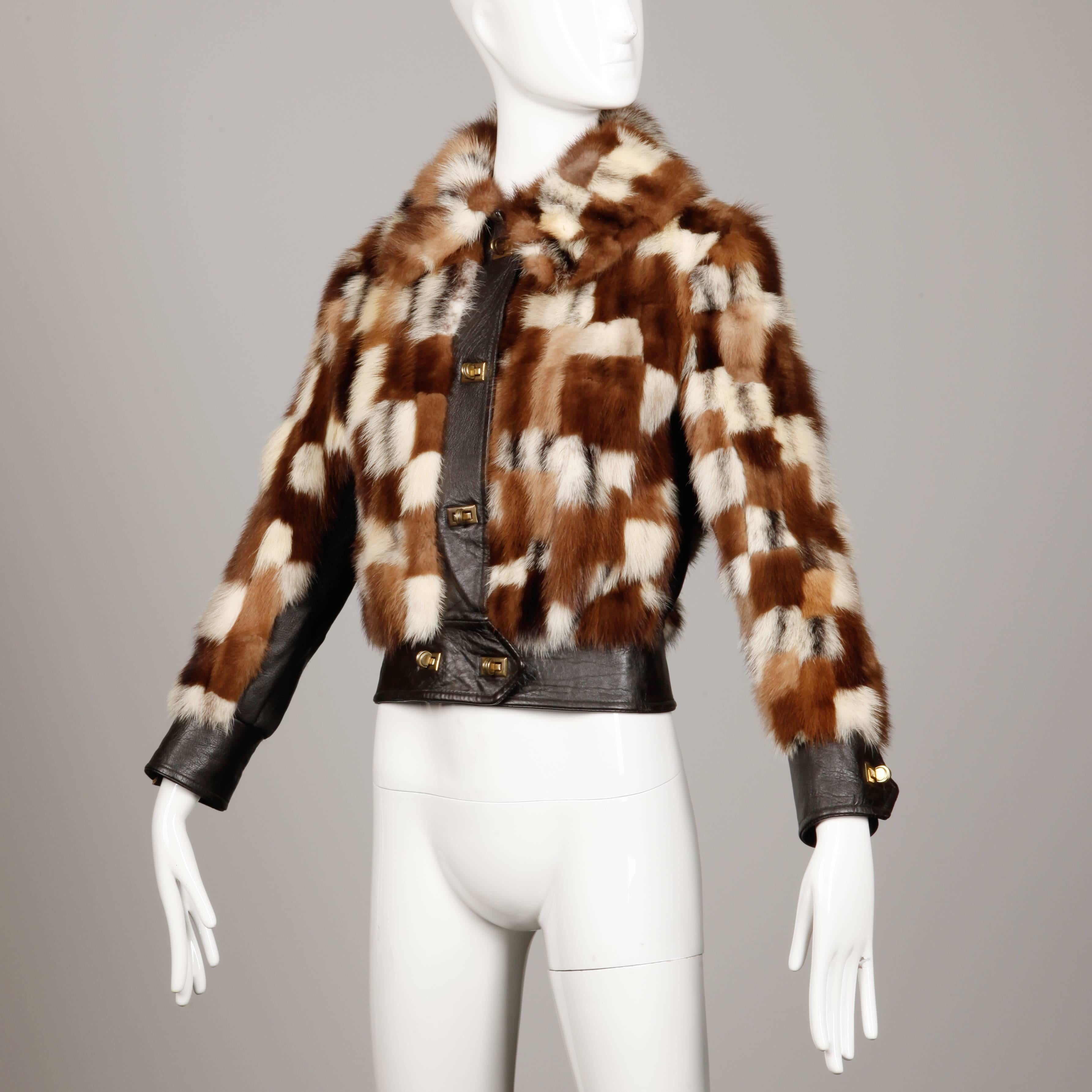 patchwork fur jacket
