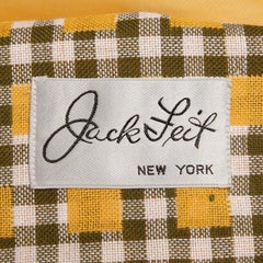 1960s Jack Feit Vintage Yellow Gingham Print Coat + Dress 2-Piece Ensemble