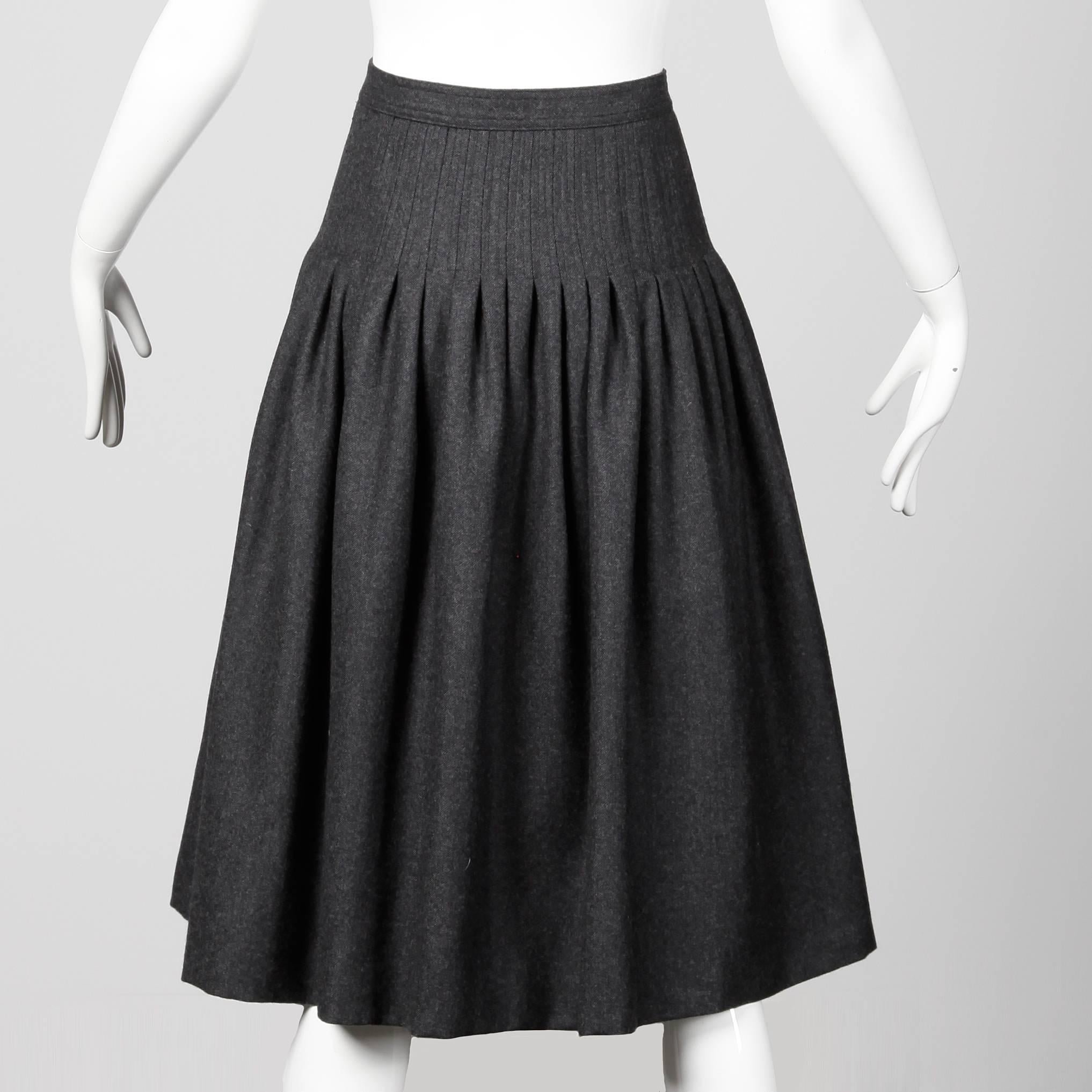 grey flare skirt