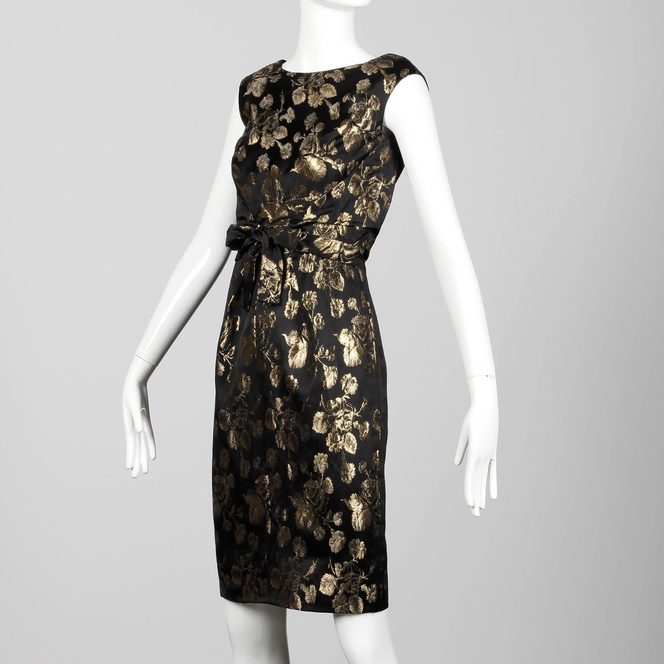 metallic gold and black dress