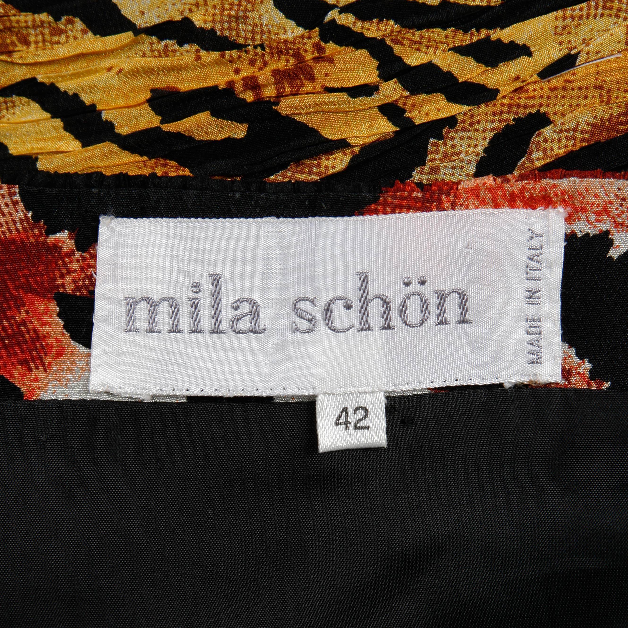 1980s Mila Schon Vintage Strapless Animal Print Sexy Mini Dress 1