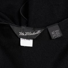 1970s Mr. Blackwell for Bullock Wilshire Black Scalloped Wool Cape, Wrap Jacket