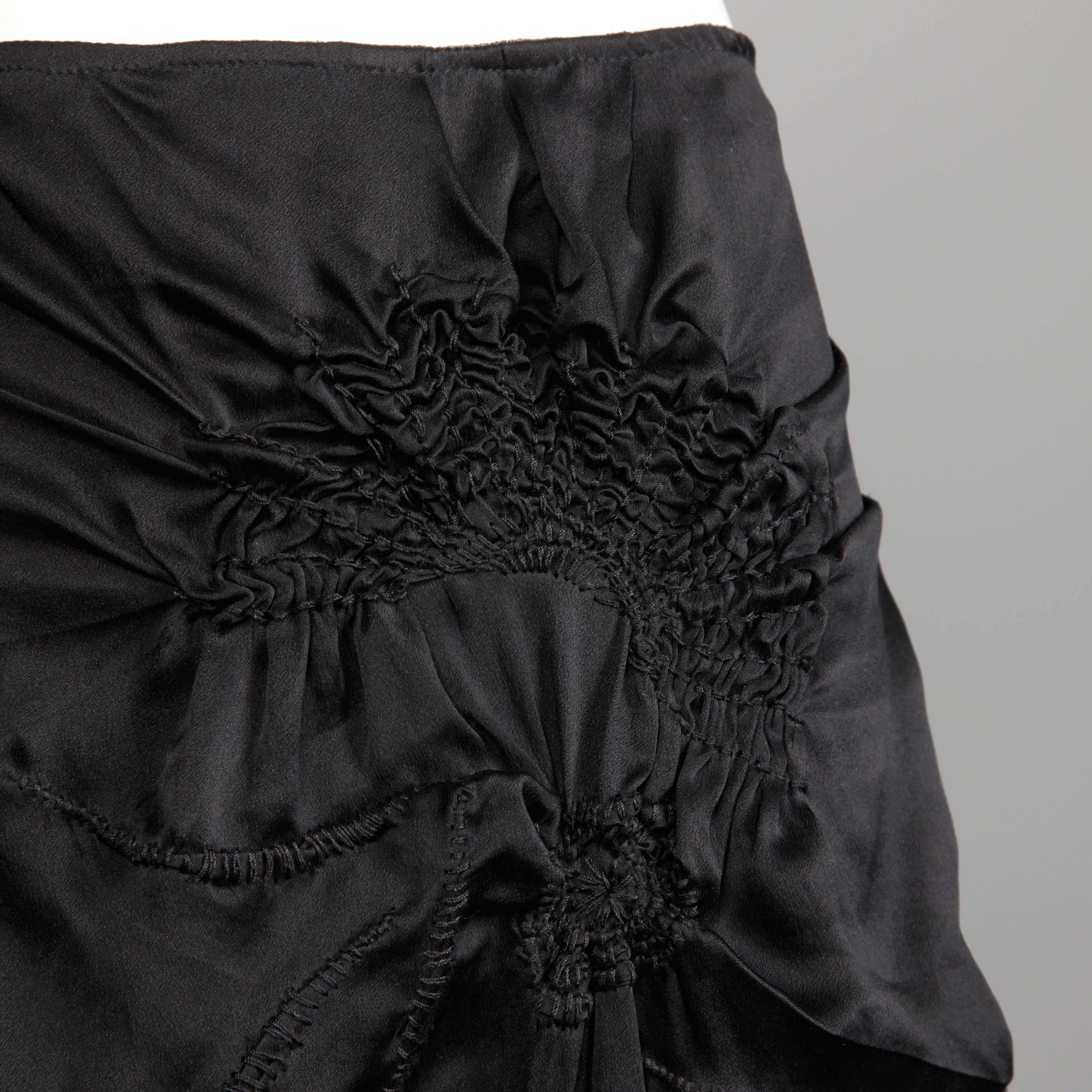 1990s Jean Paul Gaultier Femme Vintage Avant Garde Black Silk Asymmetric Skirt In Excellent Condition In Sparks, NV