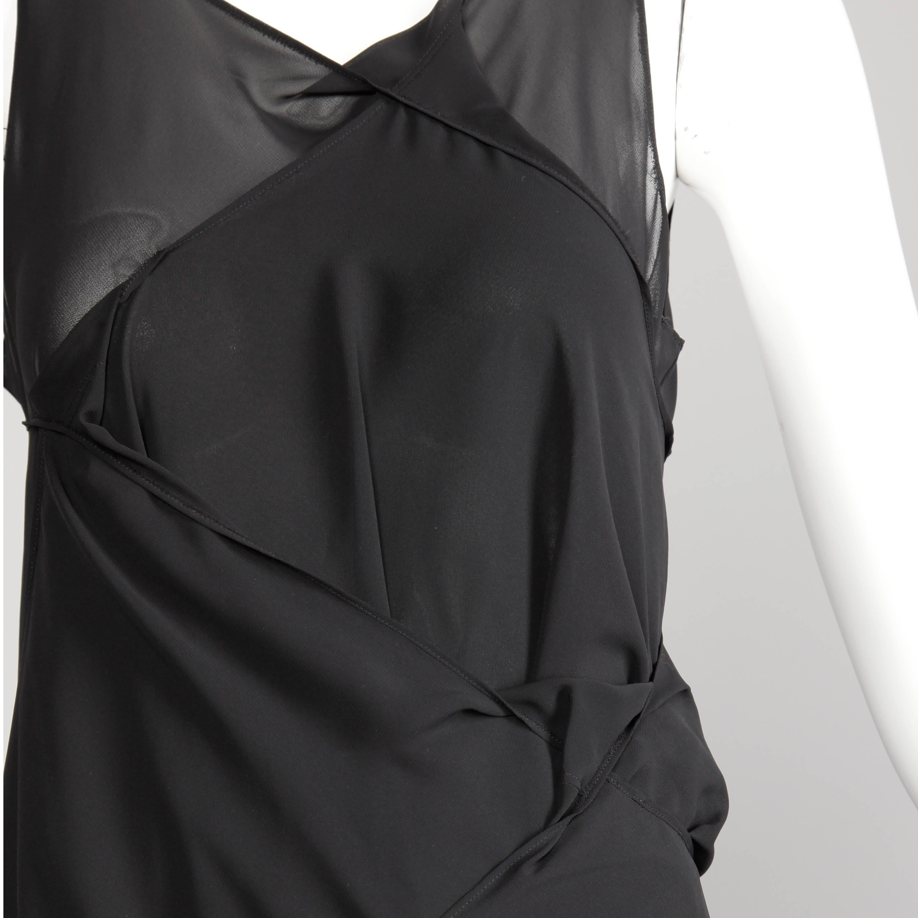 Junya Watanabe Comme des Garcons Avant Garde Black Draped Asymmetric Dress In Excellent Condition For Sale In Sparks, NV