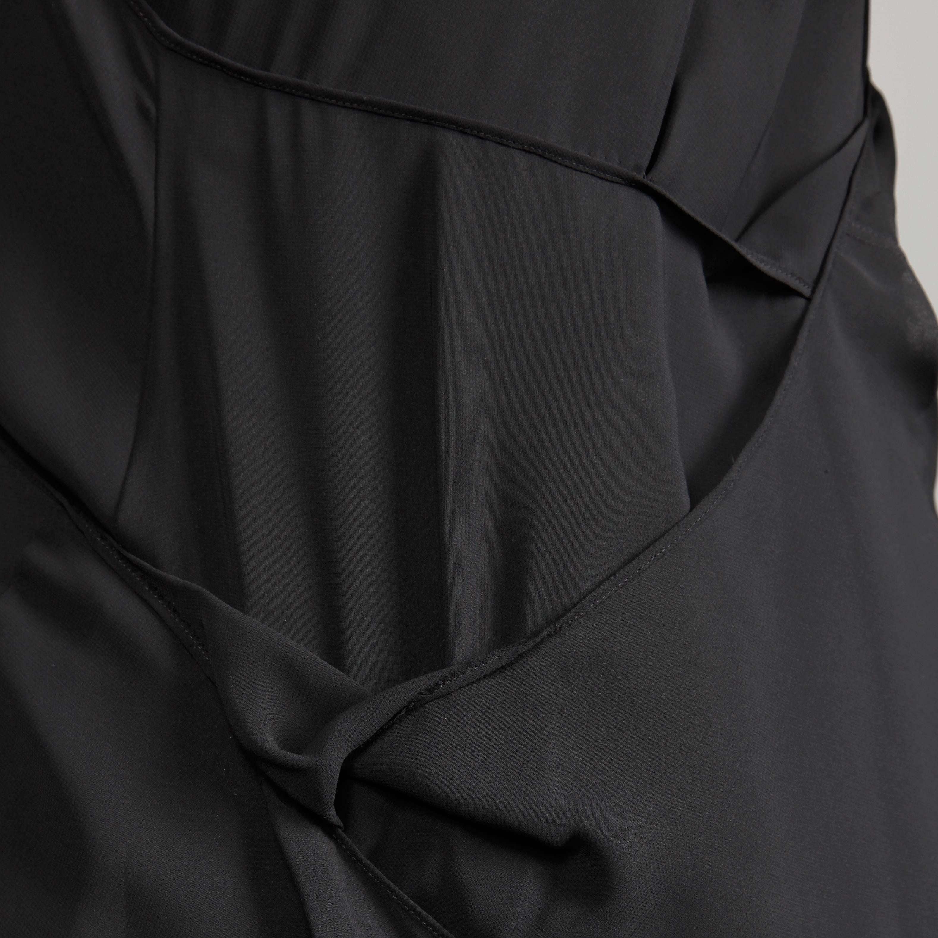 Junya Watanabe Comme des Garcons Avant Garde Black Draped Asymmetric Dress For Sale 2