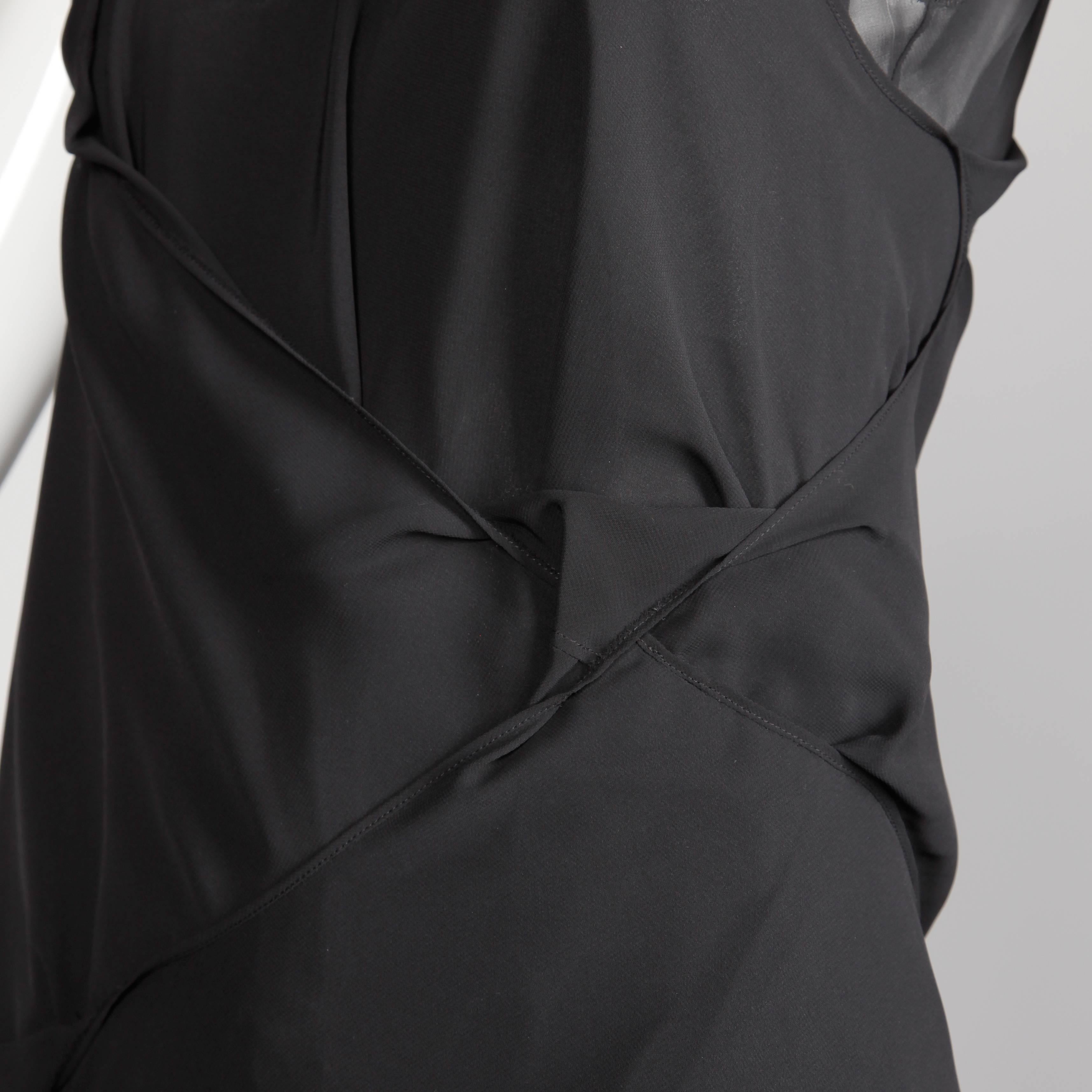Women's Junya Watanabe Comme des Garcons Avant Garde Black Draped Asymmetric Dress For Sale