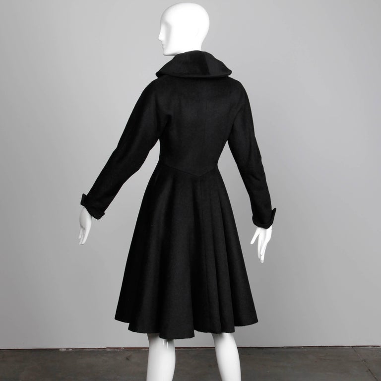 1950s Vintage Heavy Black Wool Swing Coat with Full Sweep Circle Skirt For  Sale at 1stDibs | circle skirt coat, coat with full skirt, heavy black coat