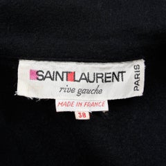 1970s YSL Yves Saint Laurent Rive Gauche Vintage Black Heavy Wool Cape Coat