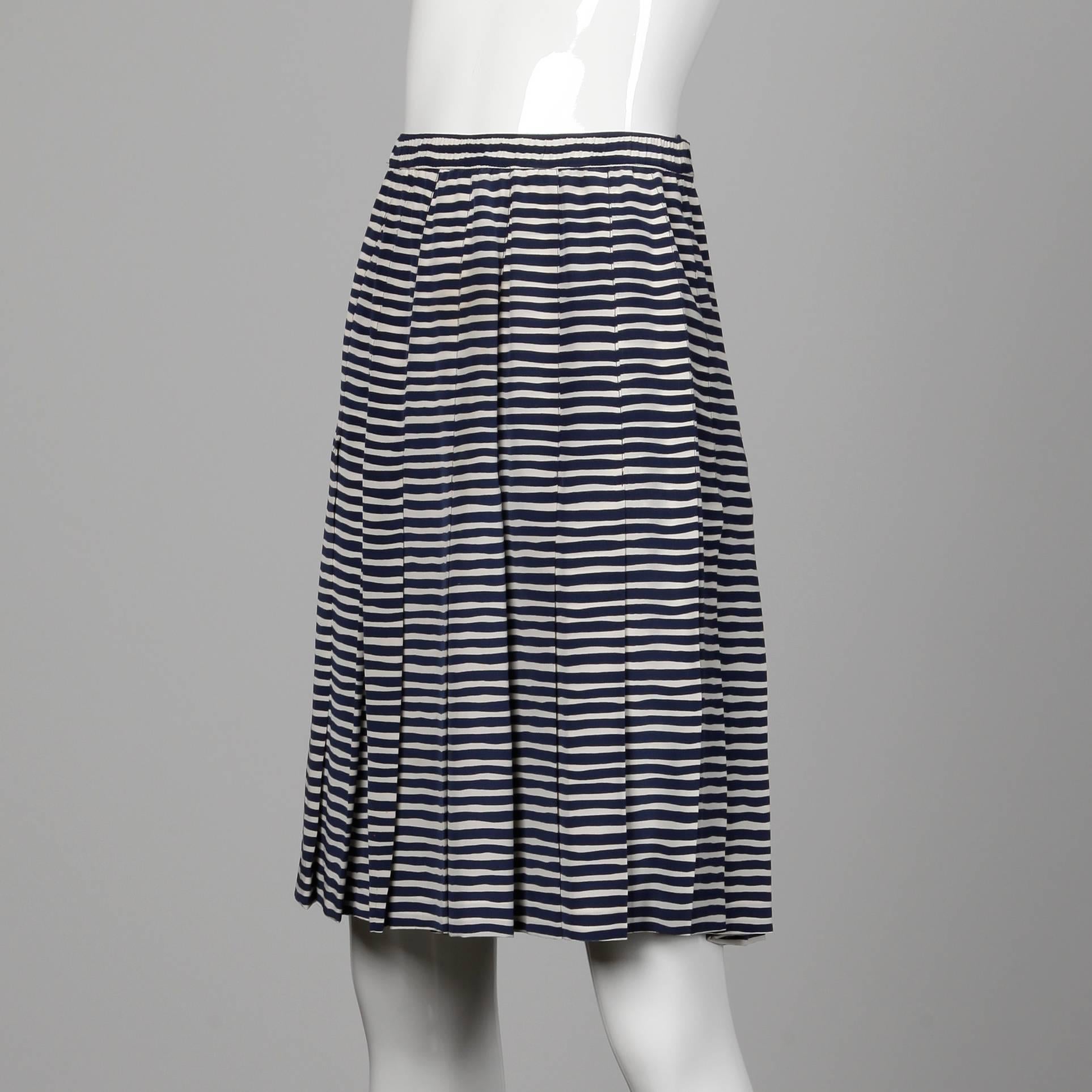navy blue and white skirt