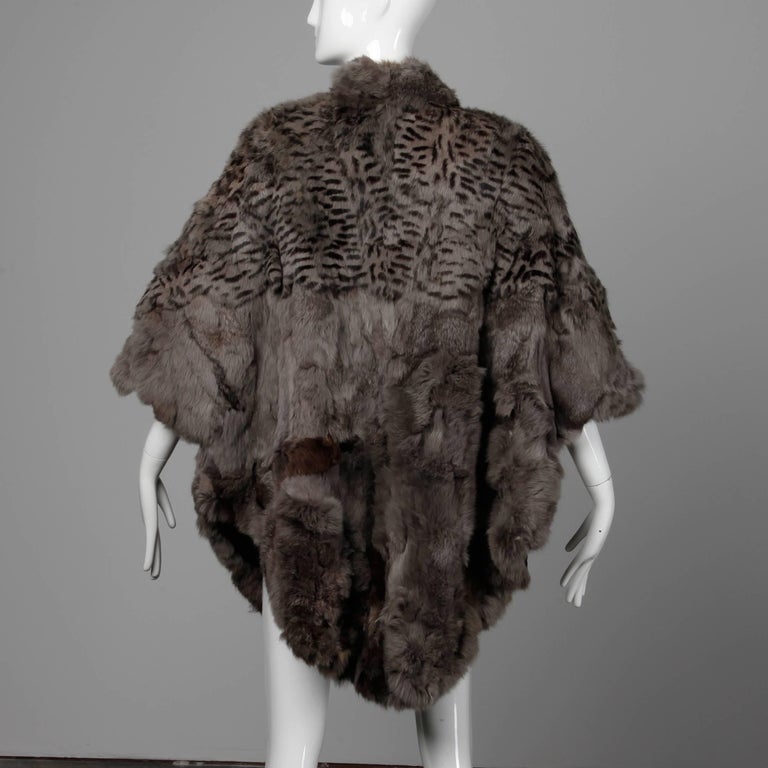 1980s Vintage Leopard Dyed Rabbit Fur Batwing Cape, Coat or Poncho at ...