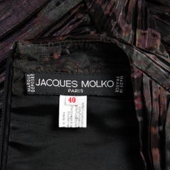 1990er Jacques Molko Vintage schillerndes plissiertes Cocktailkleid