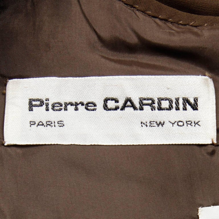 Stunning 1970s Pierre Cardin Vintage Brown Silk Pleated Drop Waist ...