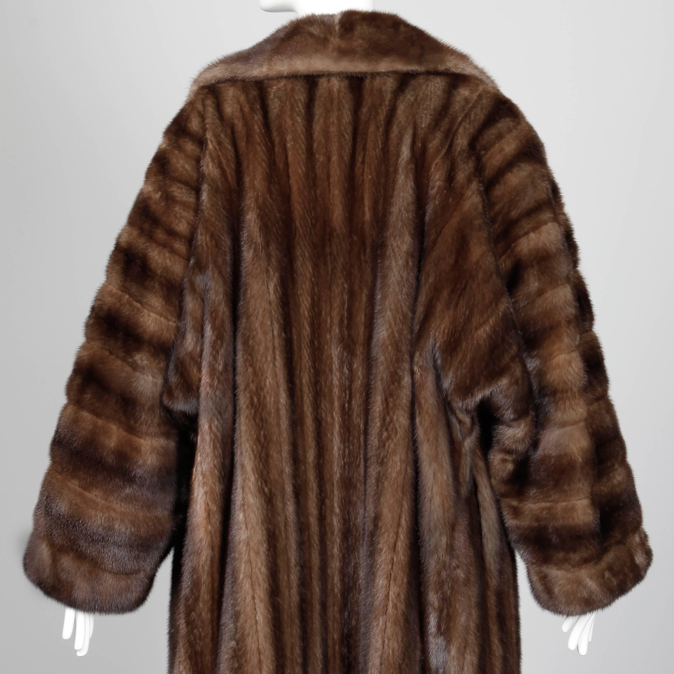 James Galanos Vintage Female Mahogany Mink Full Length Coat, 1980s  In Excellent Condition In Sparks, NV