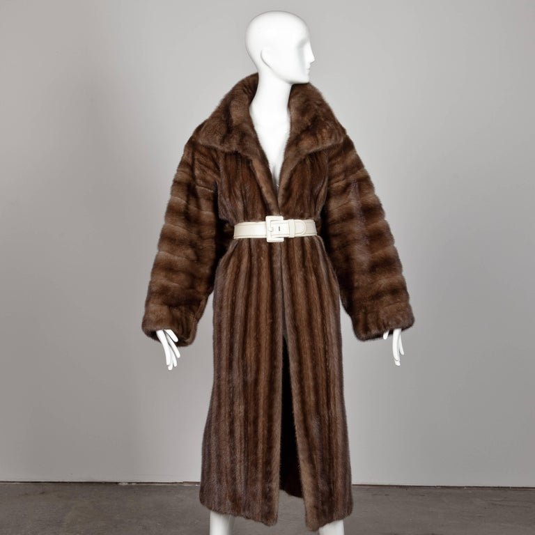 James Galanos Vintage Female Mahogany Mink Full Length Coat, 1980s at
