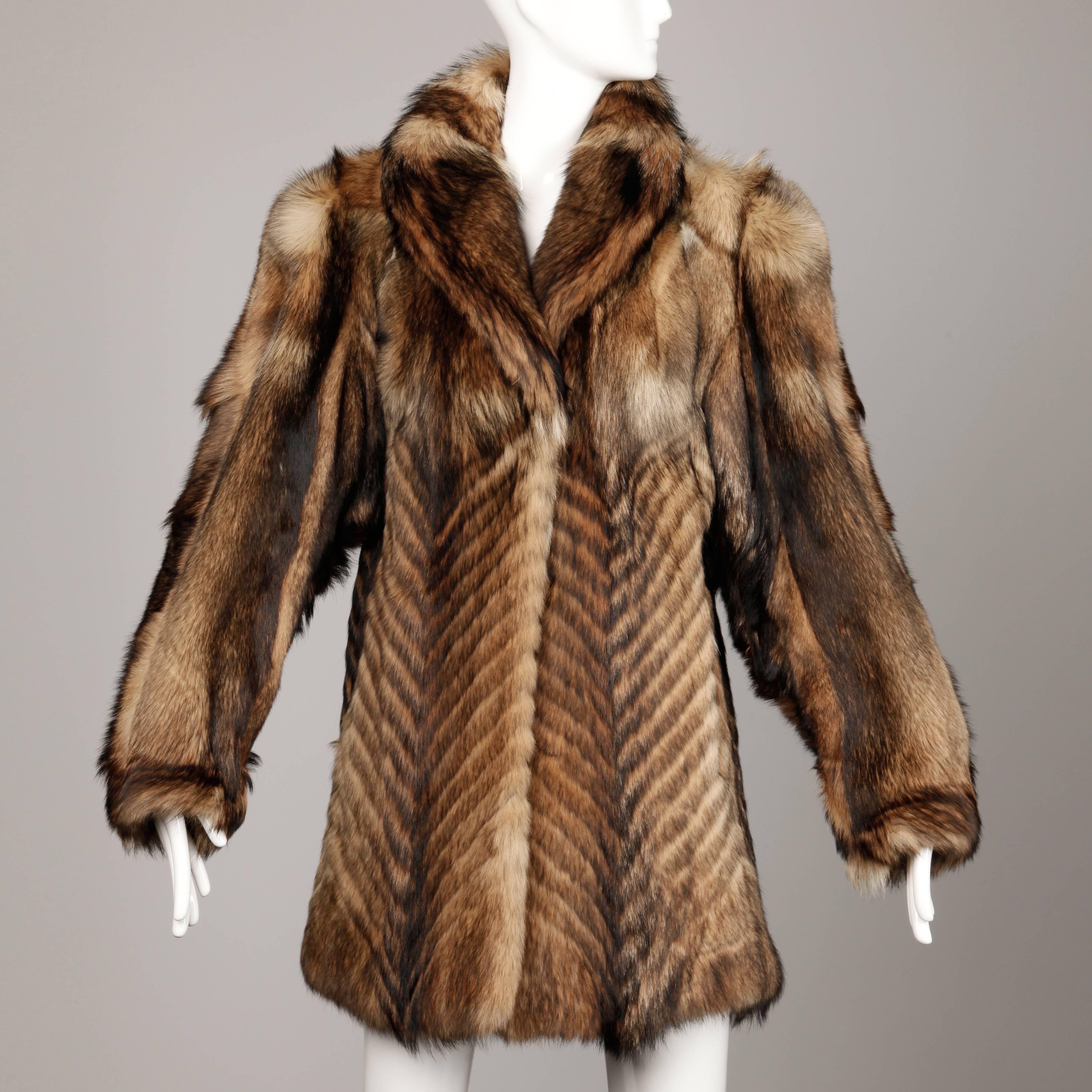 vintage wolf fur coat