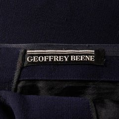 1960s Geoffrey Beene Vintage Navy Wool/ Silk Pleated Mod Dress with Long Sleeves