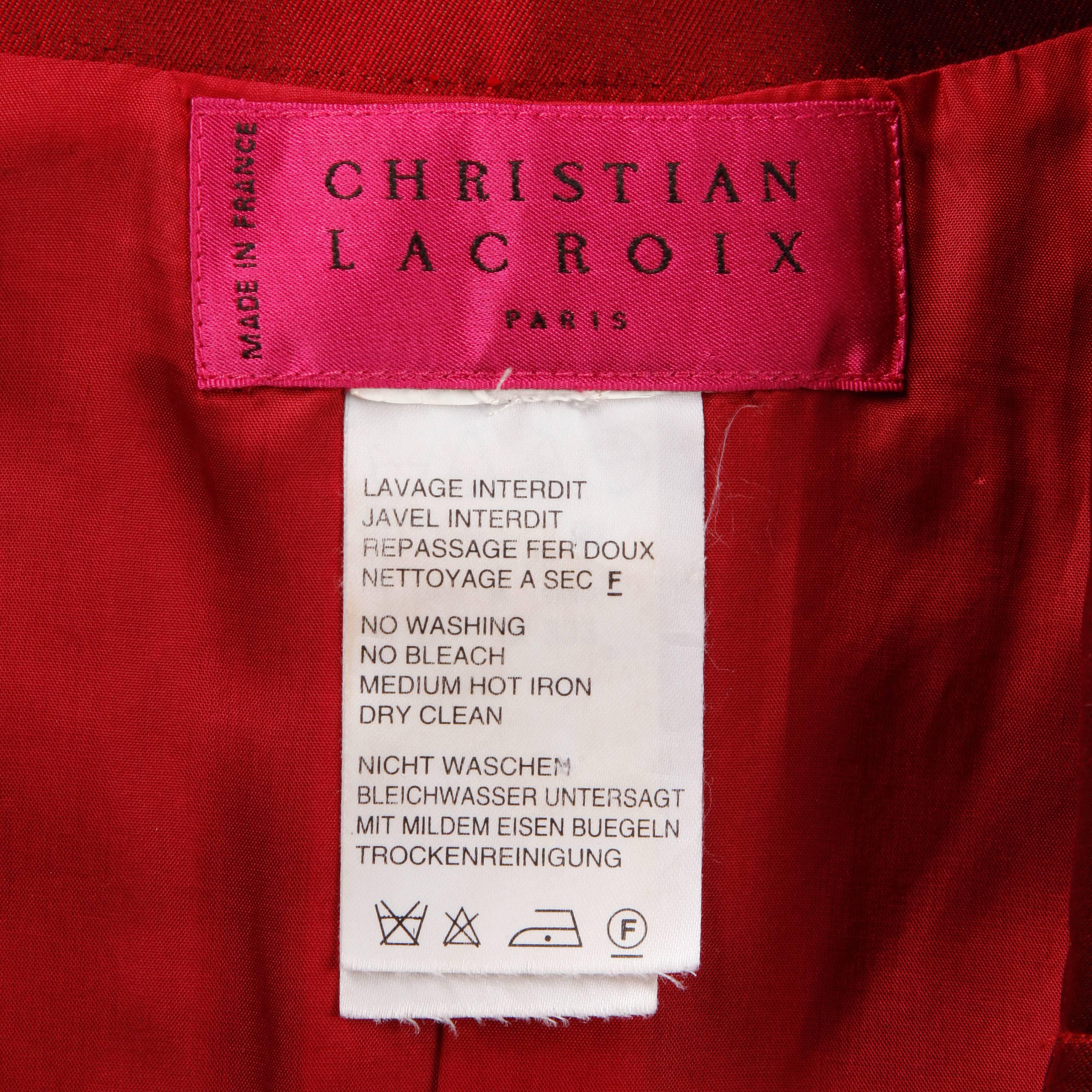 Incredible vintage metallic red jacket by Christian Lacroix with a unique 